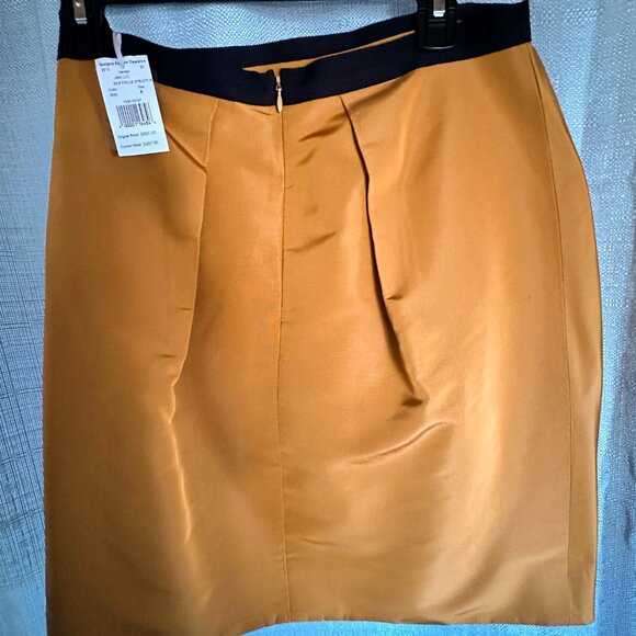 Designer Gold Pencil Skirt - Jason Wu 100% Silk - Picture 4 of 8